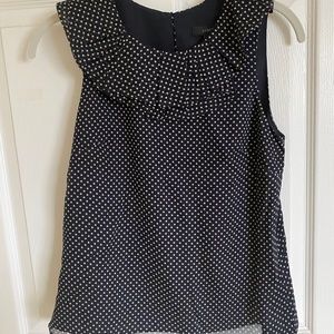J Crew Polka Dot sleeveless silk blouse